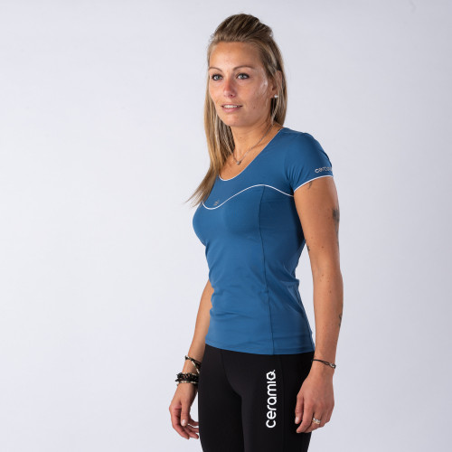 KURZARM-T-SHIRT MIT RUNDEM KRAGEN