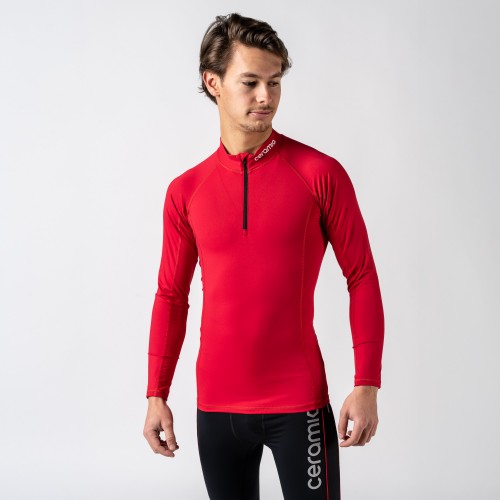 Teeshirt manches longues demi zip pour homme