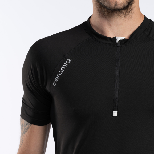 SHORT SLEEVE 1/2 ZIP TEE SHIRT