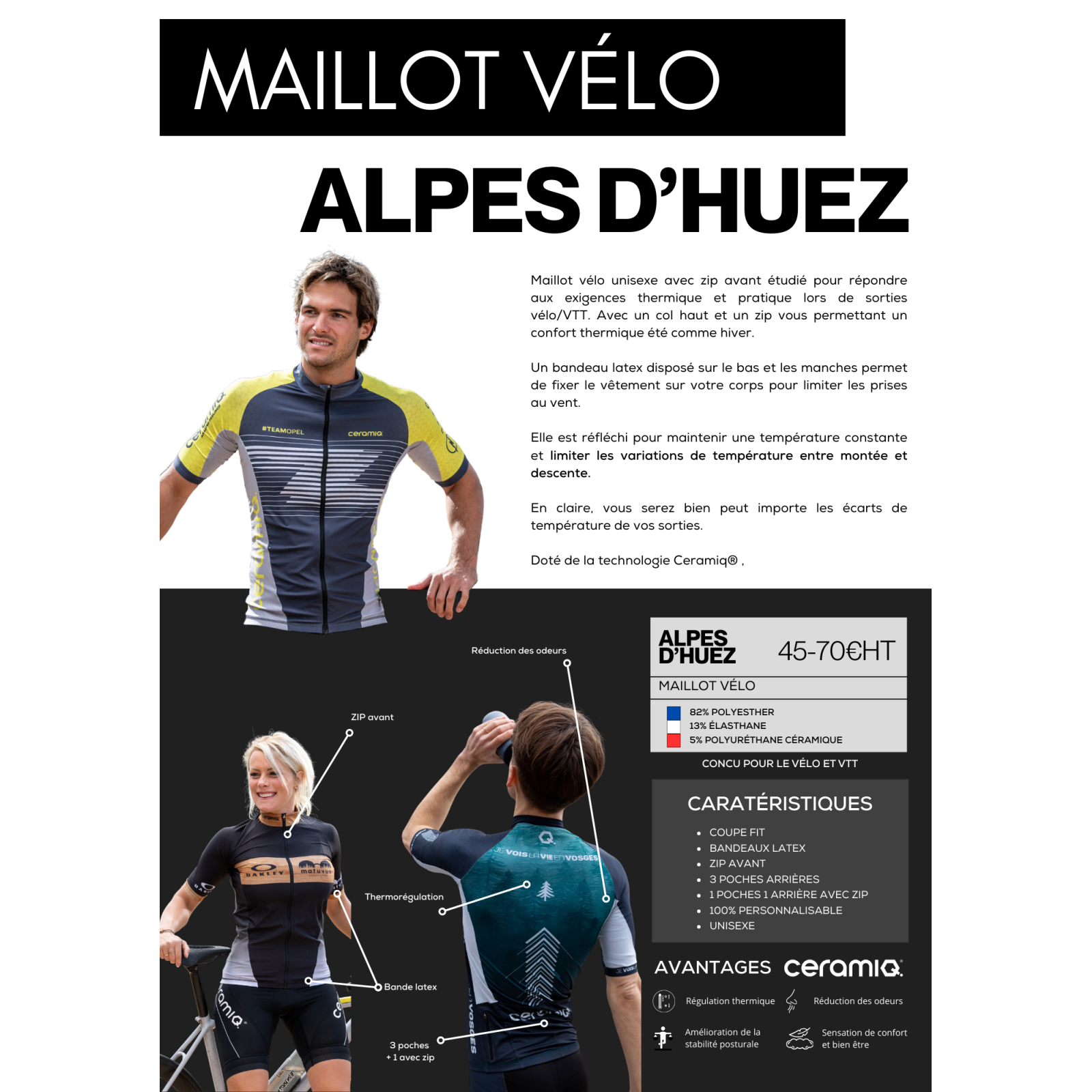 Personalisierte Radtrikot | Ceramiq® Premium Thermoregulierend