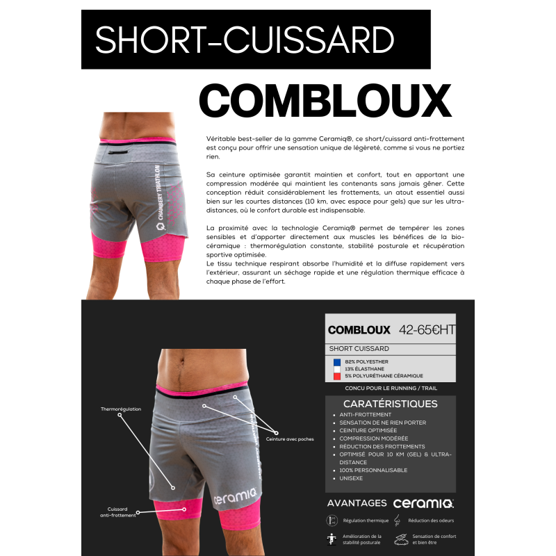 Running shorts for clubs | Ceramiq® premium thermoregulating