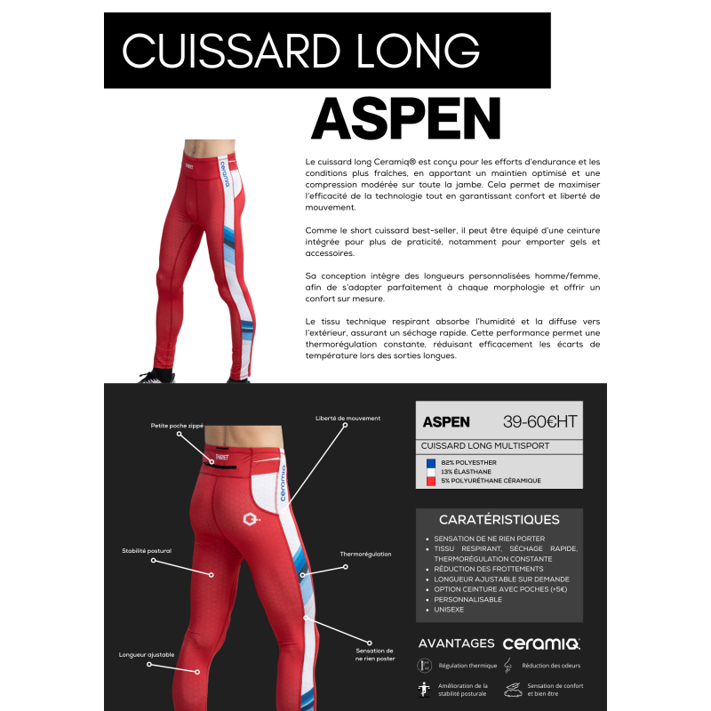 Cuissard long sport clubs | Ceramiq® premium thermorégulant