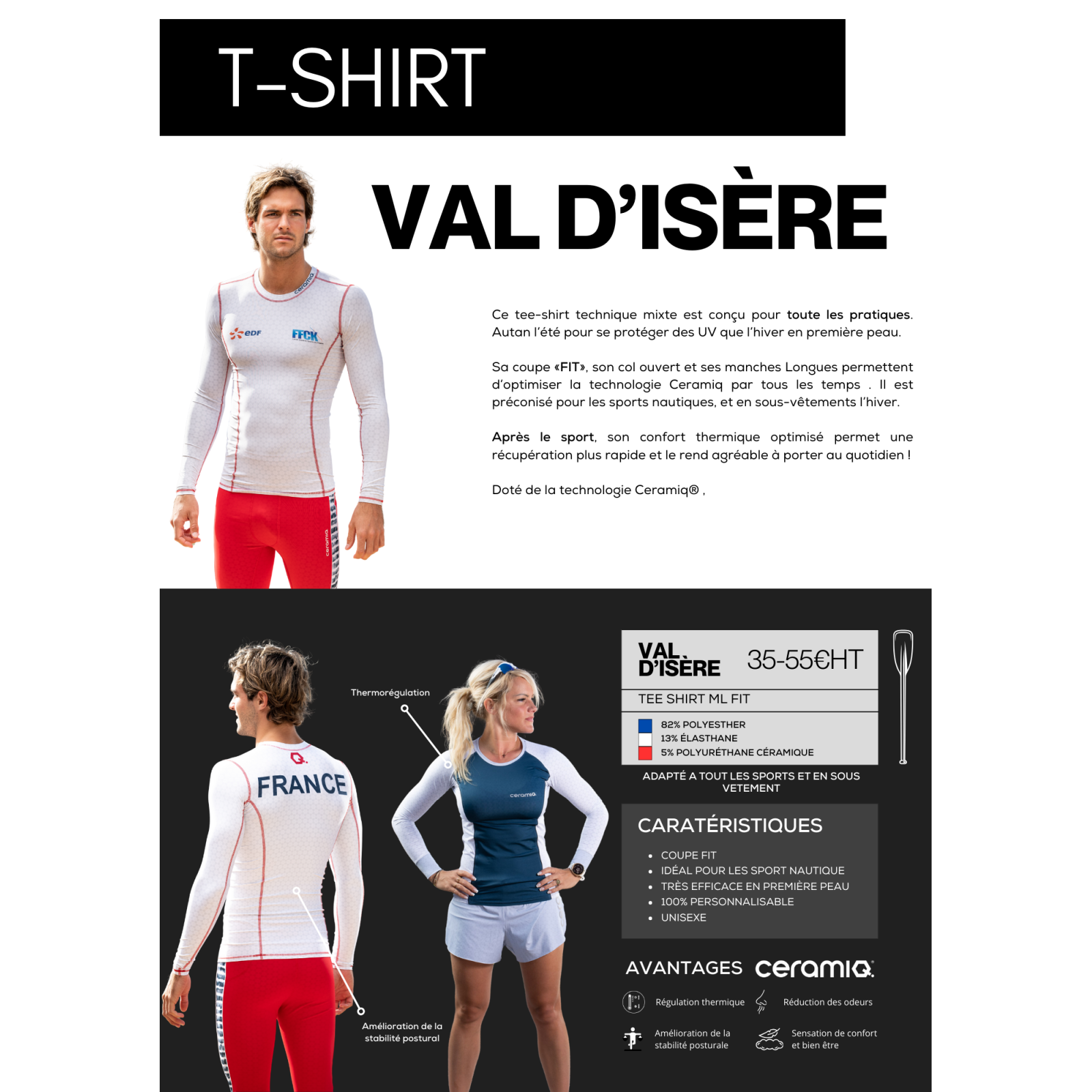 Personalized sports t-shirt for clubs & professionals | Premium thermoregulating Ceramiq®
