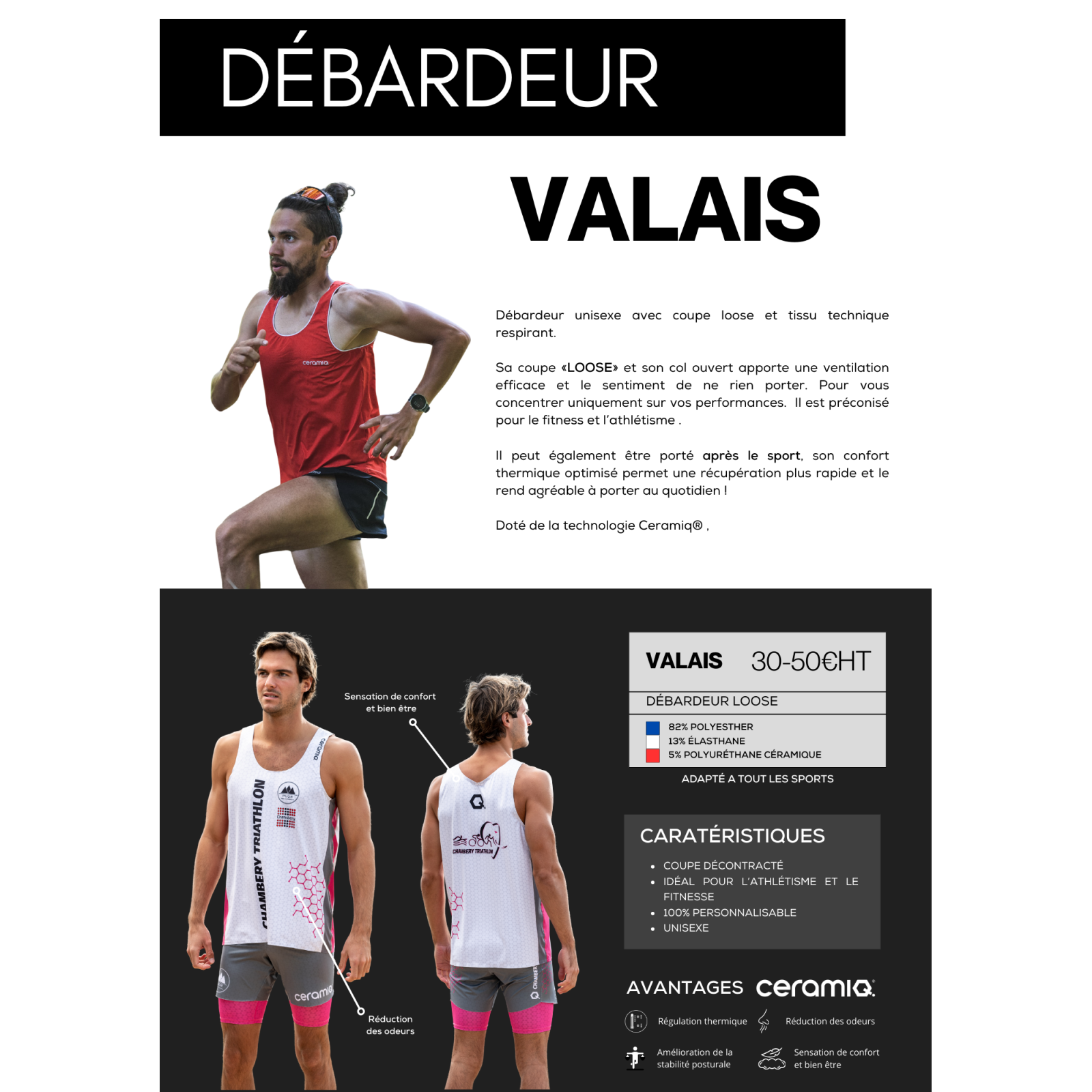 Personalized sports tank top for clubs | Premium thermoregulating Ceramiq®