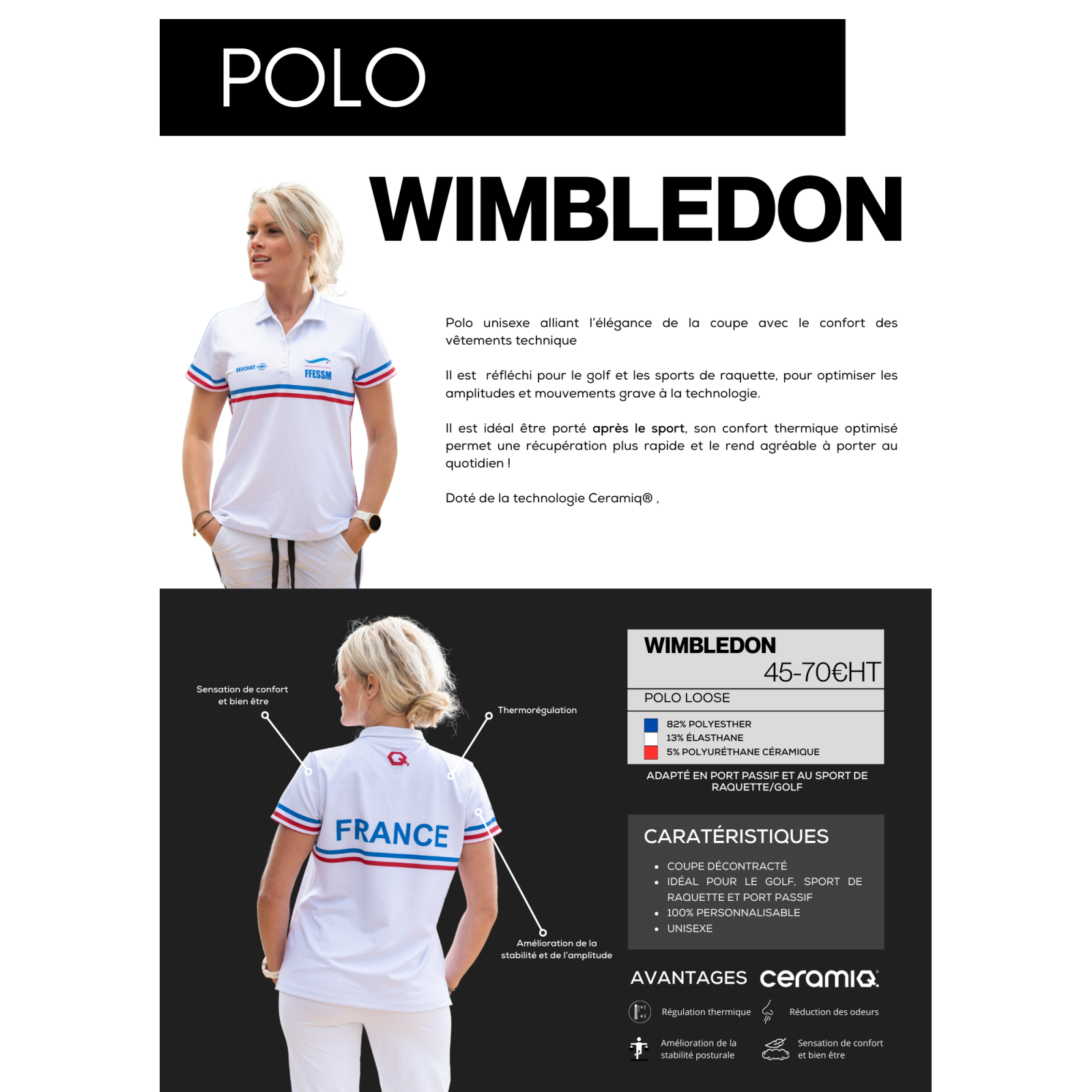 Personalisierte Sport-Polo | Ceramiq® Premium Thermoregulierend