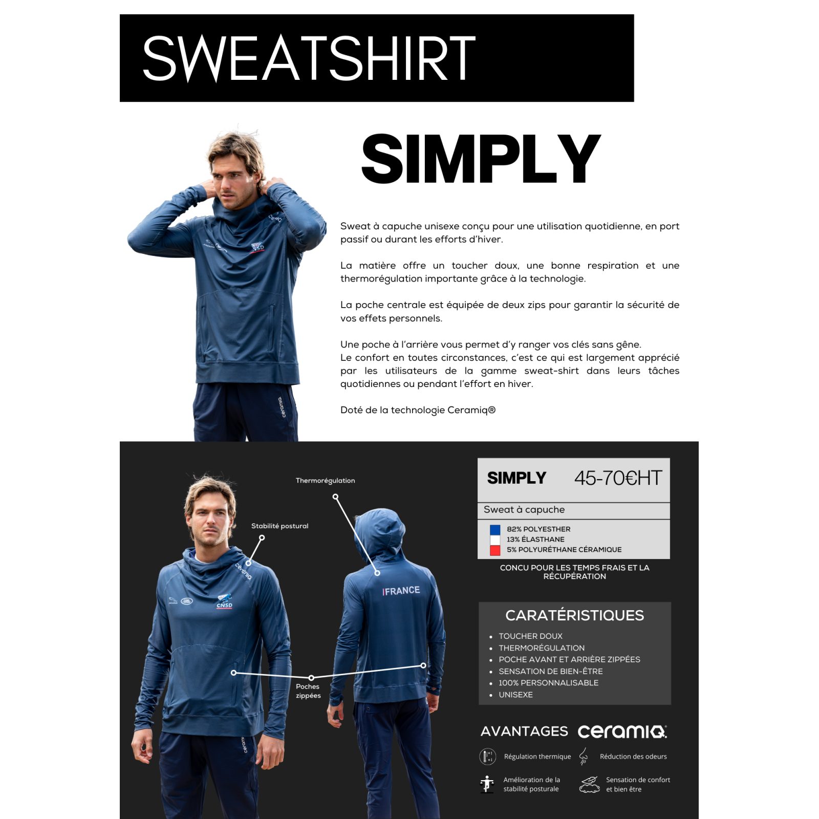 Personalisierter Hoodie | Ceramiq® Premium Thermoregulierend