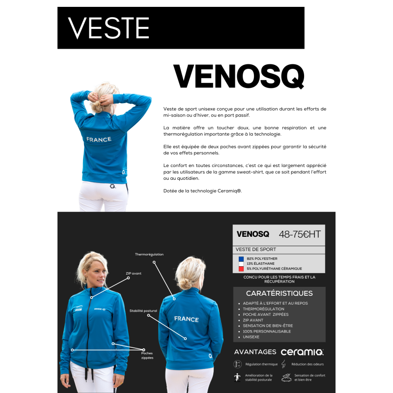 Veste de sport personnalisée | Ceramiq® premium thermorégulant
