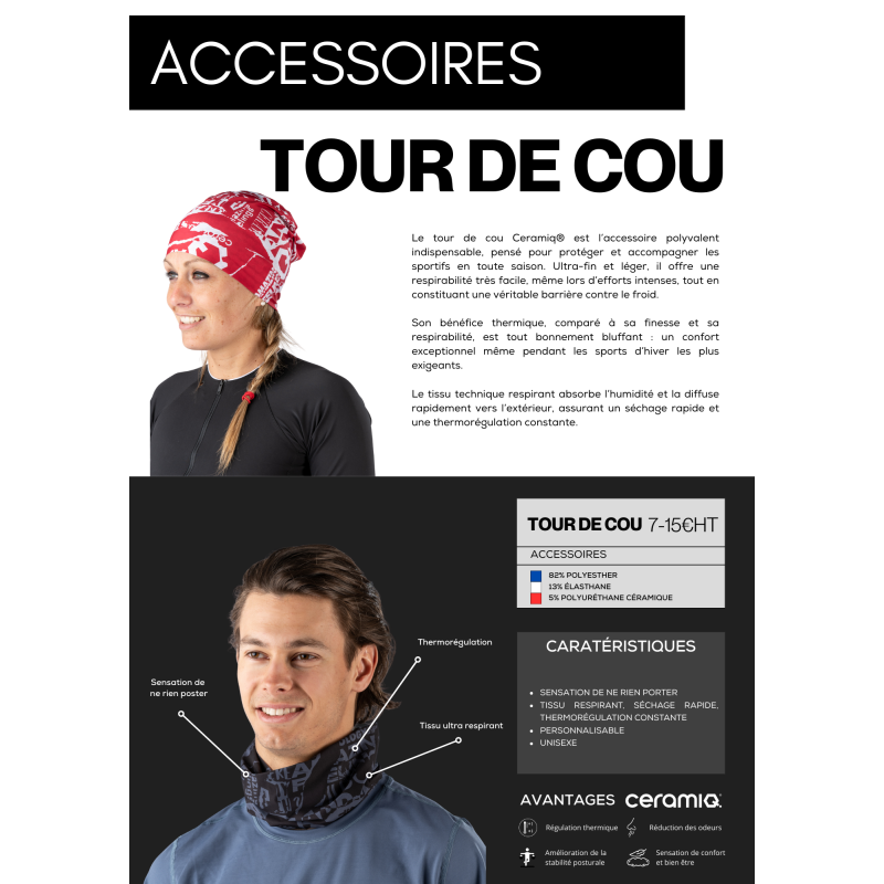 Winter sport neck warmer | Ceramiq® premium thermoregulating